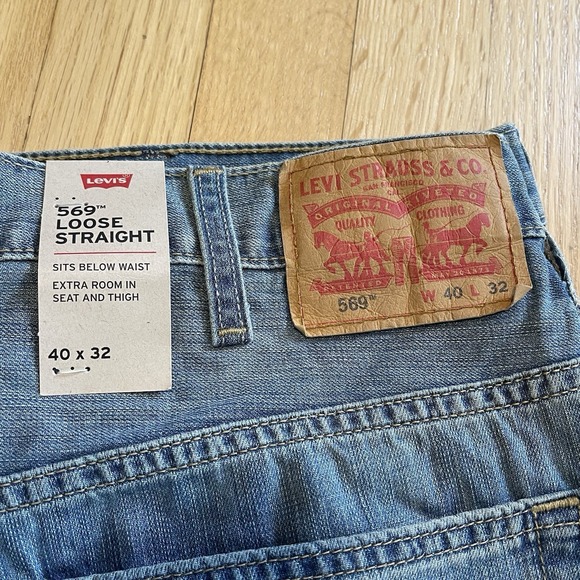 Levi's 569 Loose Straight Fit Jeans Men's 40x32 Medium Wash Western Cowboy 60$ - Picture 2 of 6
